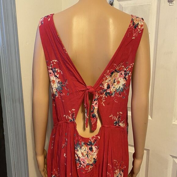 Torrid Dress Womens Sz 2/2X Pink Floral Mini Tie-back Challis Sleeveless Coastal - Picture 7 of 8